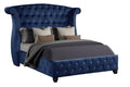 Sophia Crystal Tufted Queen bed made with wood in Blue box spring not