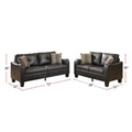 Living Room Furniture 2pc Sofa Set Espresso Faux espresso-faux leather-wood-primary living