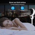 Circulating Stand Fan for Home Bedroom with Remote white-plastic