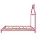 Full Size Wood Platform Bed with House shaped pink-solid wood