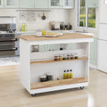 Rolling Kitchen Island with Storage, Two sided Kitchen