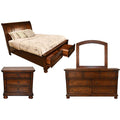 Baltimore King 4 Pc Storage Platform Bedroom Set Made walnut-bedroom-transitional-wood