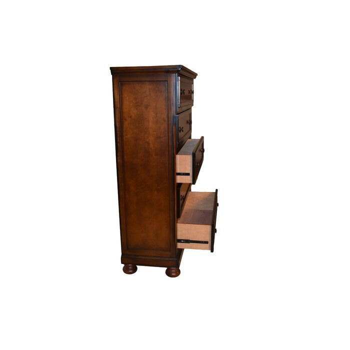 Baltimore King 5 Pc Storage Bedroom Set made with Wood dark brown-bedroom-transitional-wood