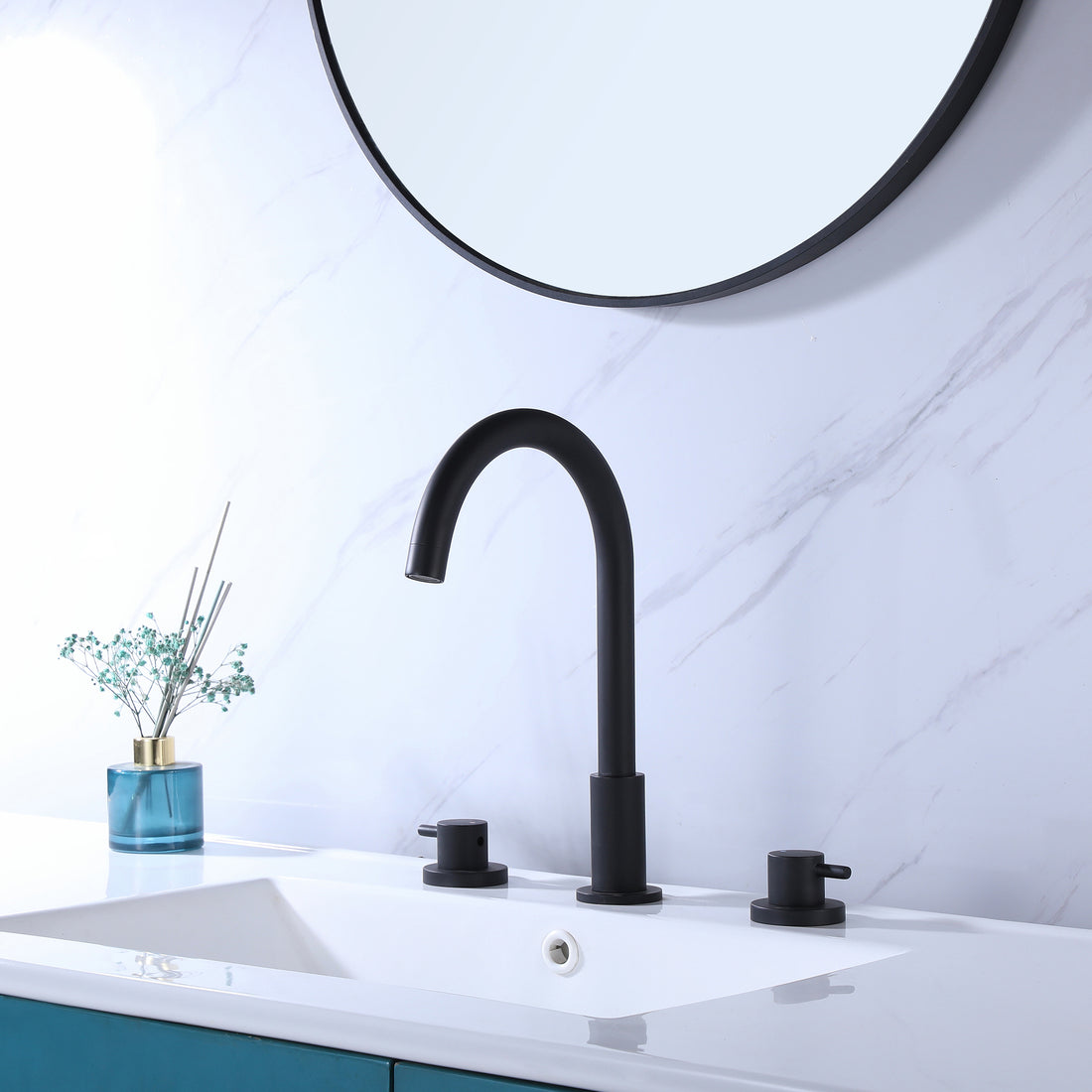 Matte Black Widespread Bathroom Vanity Sink