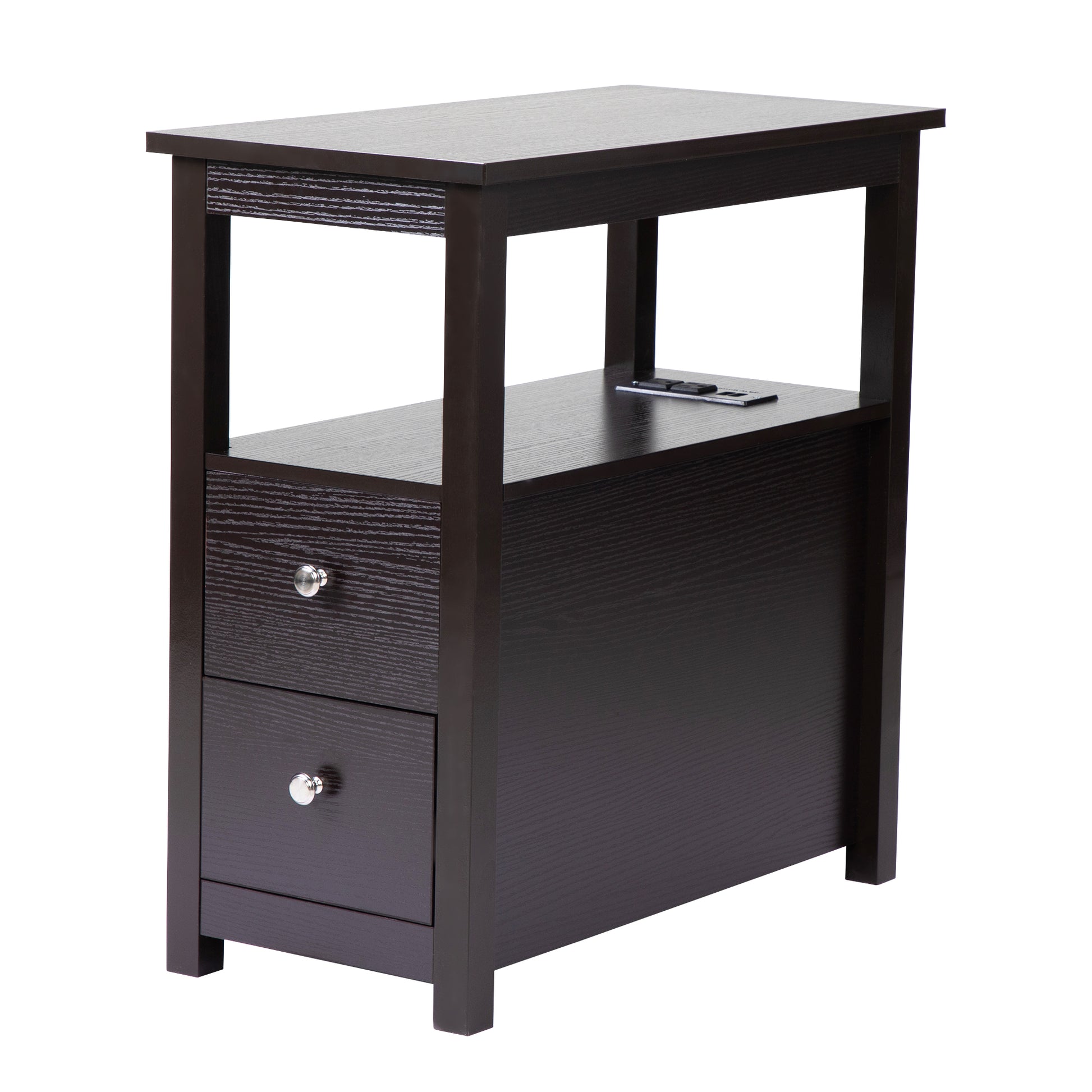 Transitional Nightstand with Usb Charging Station