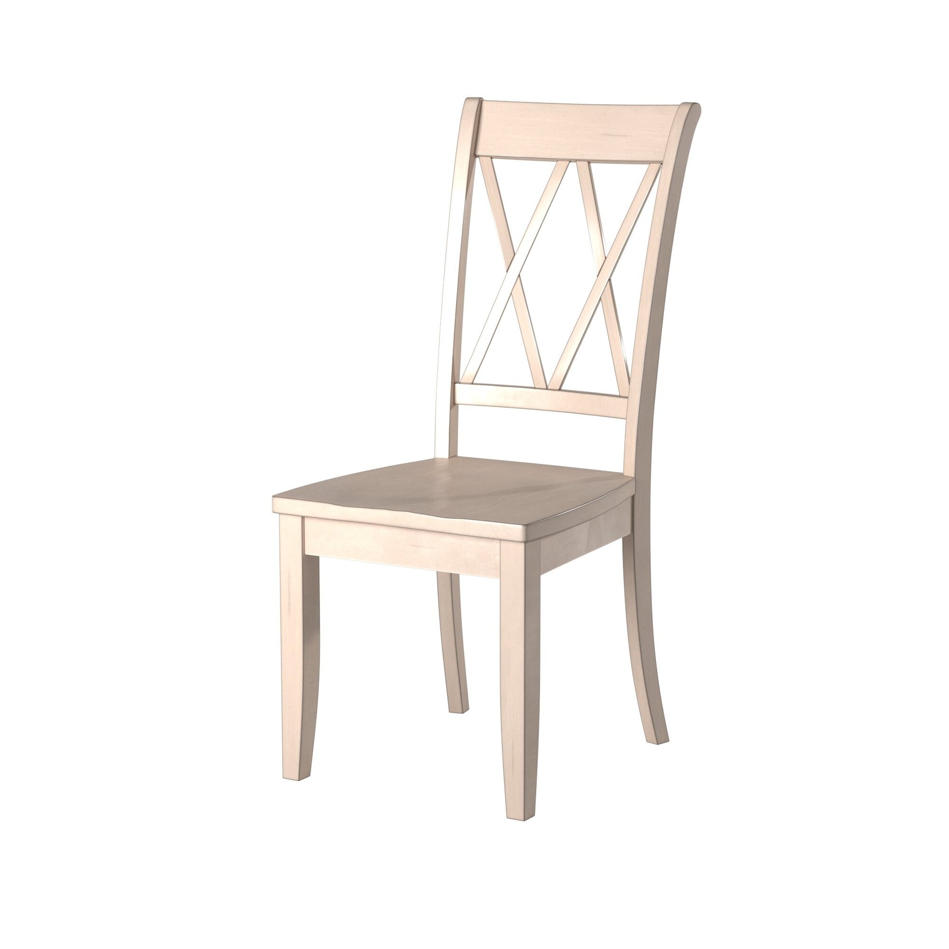 Casual White Finish Side Chairs Set of 2 Pine Veneer white-dining room-transitional-side chair-wood