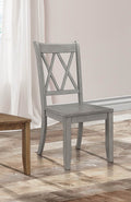 Casual Gray Finish Side Chairs Set of 2 Pine Veneer gray-dining room-transitional-side chair-wood