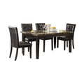 Espresso Finish 5pc Dining Set Faux Marble Top Table espresso-seats 4-dining