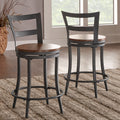 Metal Frame Swivel Seat Counter Height Chairs 2pc