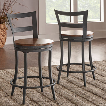 Metal Frame Swivel Seat Counter Height Chairs 2pc