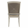 Glamorous 2pc Set Wooden Side Chairs Silver Finish silver-dining room-glam-modern-side chair-wood