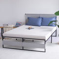 V4 Metal Bed Frame 14 Inch Queen Size with Headboard grey-metal