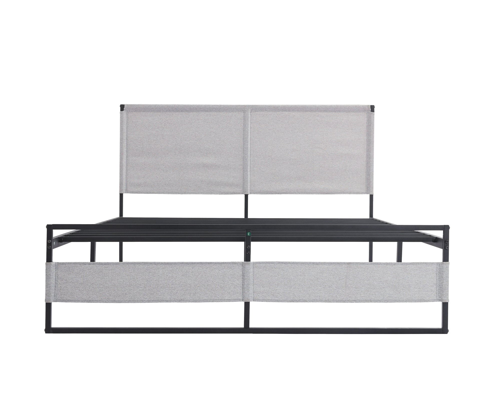 V4 Metal Bed Frame 14 Inch King Size with Headboard grey-metal