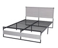 V4 Metal Bed Frame 14 Inch King Size with Headboard grey-metal