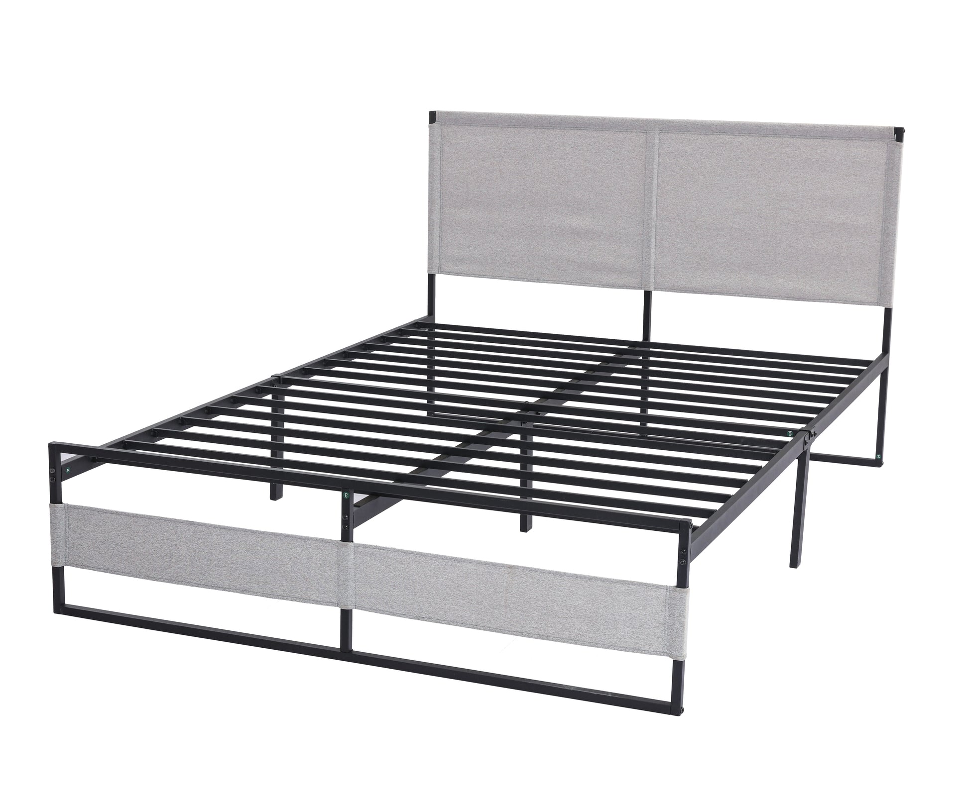 V4 Metal Bed Frame 14 Inch King Size with Headboard grey-metal