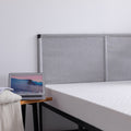 V4 Metal Bed Frame 14 Inch King Size with Headboard grey-metal