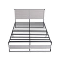 V4 Metal Bed Frame 14 Inch Queen Size with Headboard grey-metal