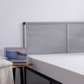 V4 Metal Bed Frame 14 Inch Queen Size with Headboard grey-metal