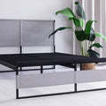 V4 Metal Bed Frame 14 Inch Queen Size with Headboard grey-metal