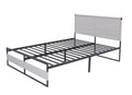 V4 Metal Bed Frame 14 Inch King Size with Headboard grey-metal