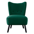 Unique Style Green Velvet Covering Accent Chair Button green-primary living space-modern-retro-solid