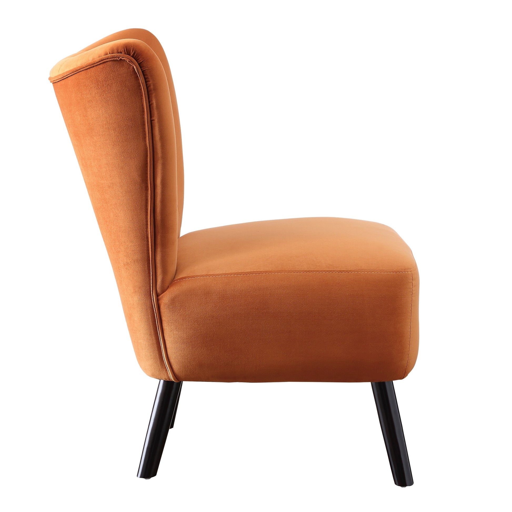 Unique Style Orange Velvet Covering Accent Chair orange-primary living space-modern-retro-solid