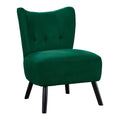 Unique Style Green Velvet Covering Accent Chair Button green-primary living space-modern-retro-solid