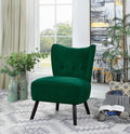 Unique Style Green Velvet Covering Accent Chair Button green-primary living space-modern-retro-solid