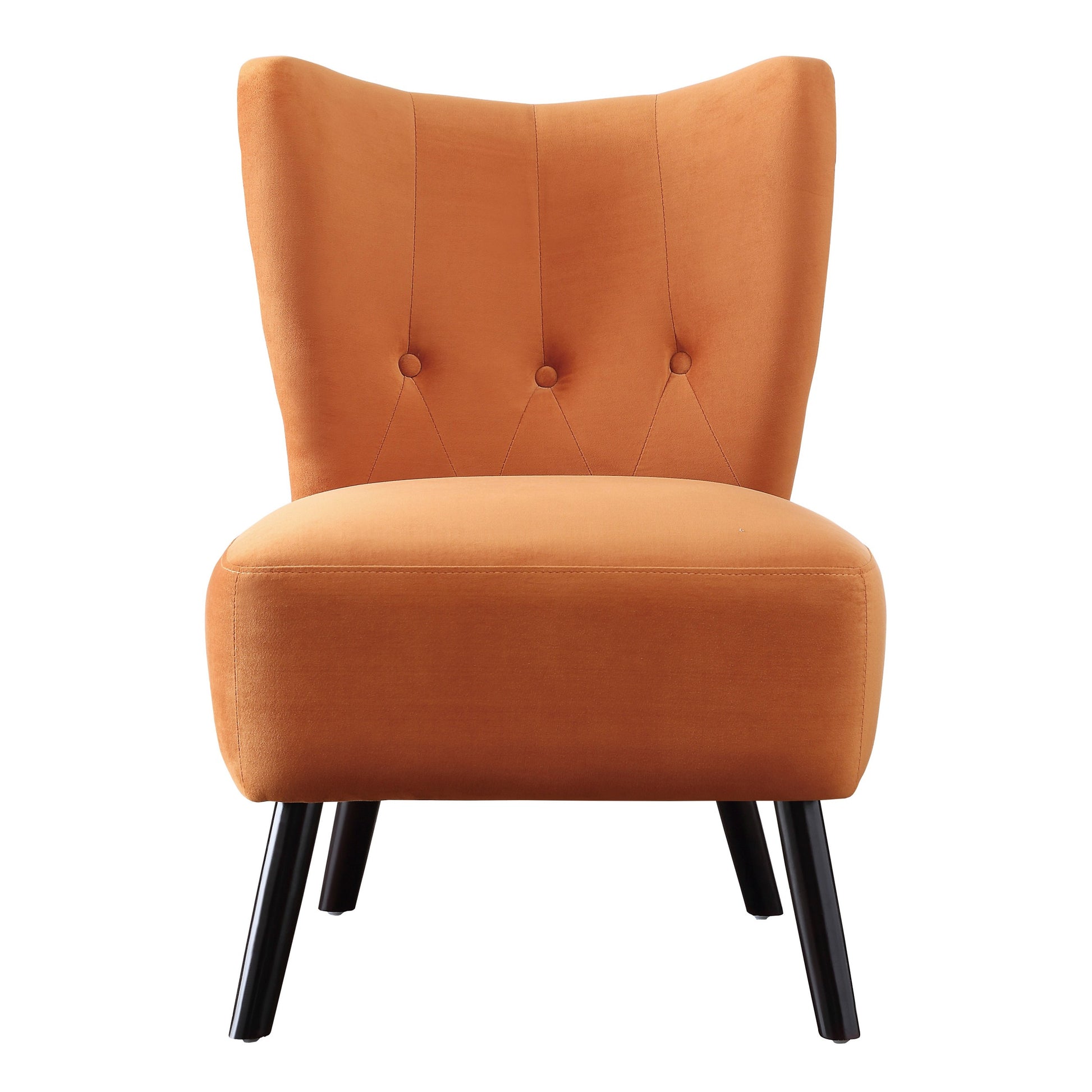 Unique Style Orange Velvet Covering Accent Chair orange-primary living space-modern-retro-solid