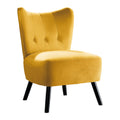 Unique Style Accent Chair Yellow Velvet Covering yellow-primary living space-modern-retro-solid