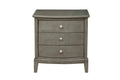 Bedroom Furniture 3 Drawers Nightstand Gray Finish gray-3 drawers-bedroom-transitional-solid wood