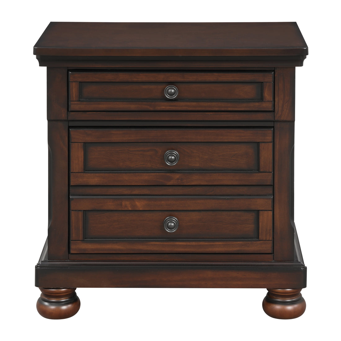 Classic Transitional Dresser of 7 Drawers Brown Cherry brown