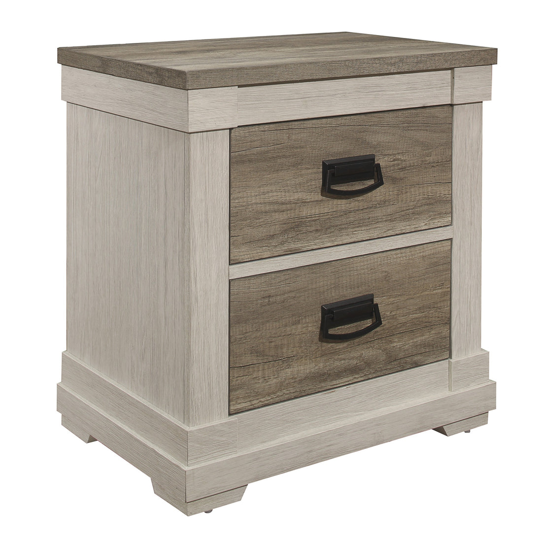 Beautiful Two Tone Finish Nightstand Transitional multicolor-2 drawers-bedroom-contemporary-wood