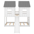 Twin Over Twin House Bunk Bed With Slide And -