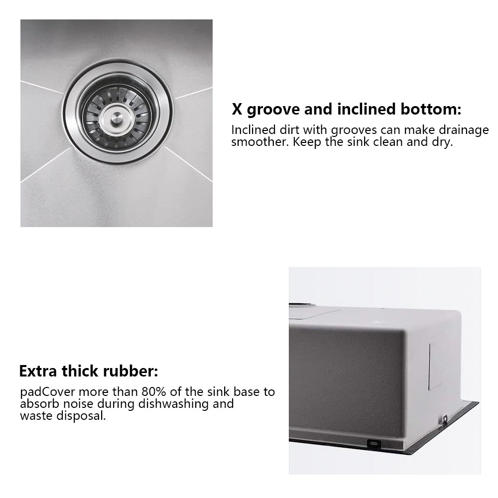 27" L X 18" W Undermount Kitchen Sink With Sink Grid silver-stainless steel