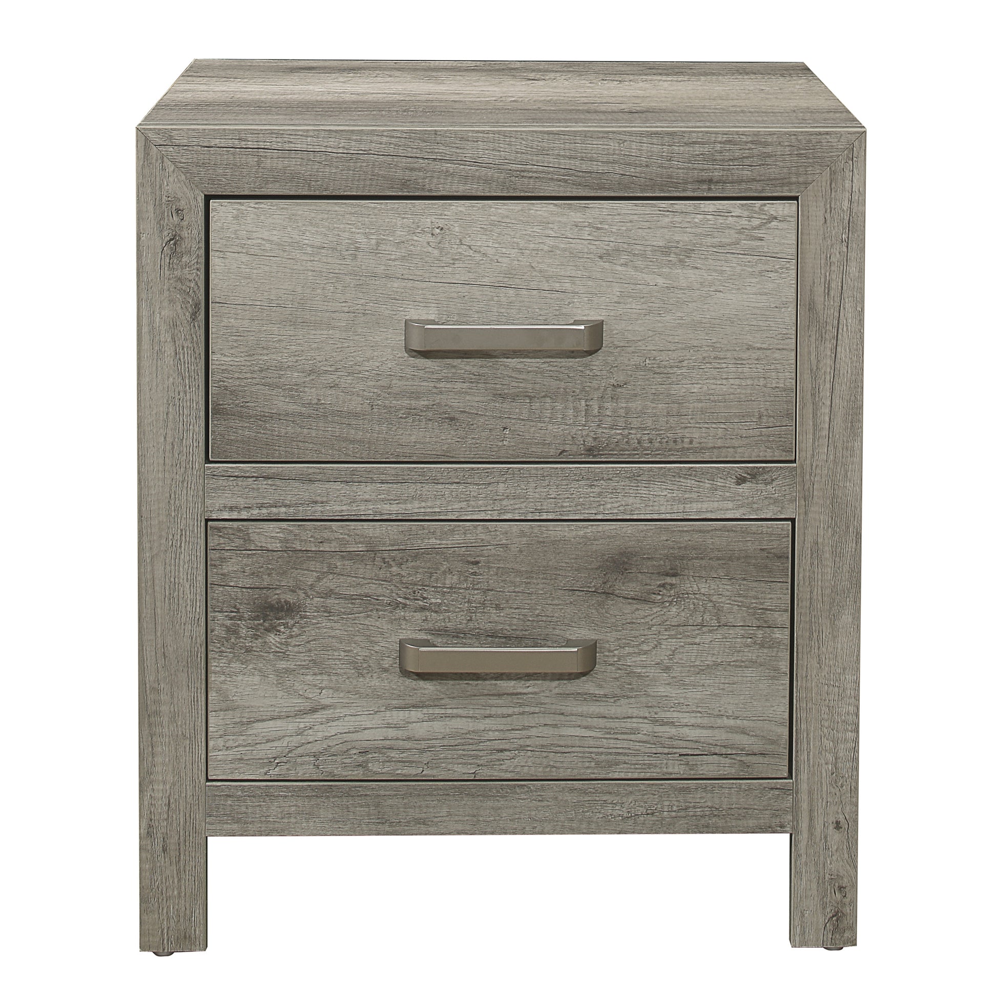 Transitional Aesthetic Bedroom Nightstand Faux Wood gray-2 drawers-bedroom-transitional-wood