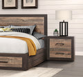 Contemporary Style Bedroom Nightstand Natural Wood multicolor-2 drawers-bedroom-wood