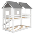 Twin Over Twin House Bunk Bed With Slide And -