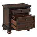 Classic Transitional Nightstand Brown Cherry Finish brown mix-2