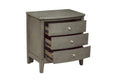 Bedroom Furniture 3 Drawers Nightstand Gray Finish gray-3 drawers-bedroom-transitional-solid wood