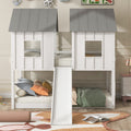 Twin Over Twin House Bunk Bed With Slide And -