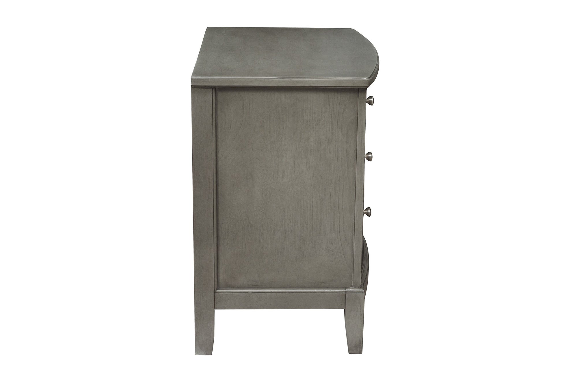 Bedroom Furniture 3 Drawers Nightstand Gray Finish gray-3 drawers-bedroom-transitional-solid wood