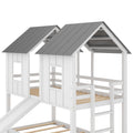 Twin Over Twin House Bunk Bed With Slide And -