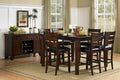 Contemporary Style Dark Oak Finish 1pc Counter Height brown mix-dining room-contemporary-wood