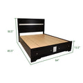 Matrix Traditional Style King 4 PC Storage Bedroom Set box spring not required-king-black-wood-4 piece