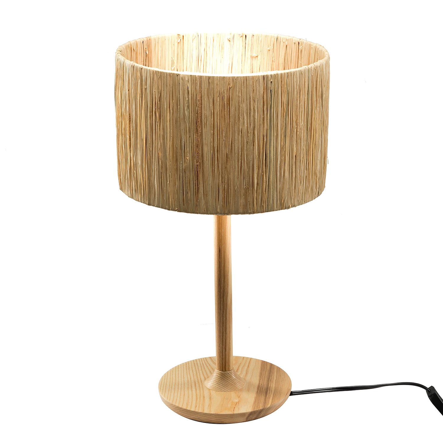 Thebae Solid Wood 21.3" Table Lamp with In line