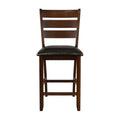 Contemporary Style Set of 2 Counter Height Chairs Dark brown mix-dining room-contemporary-side