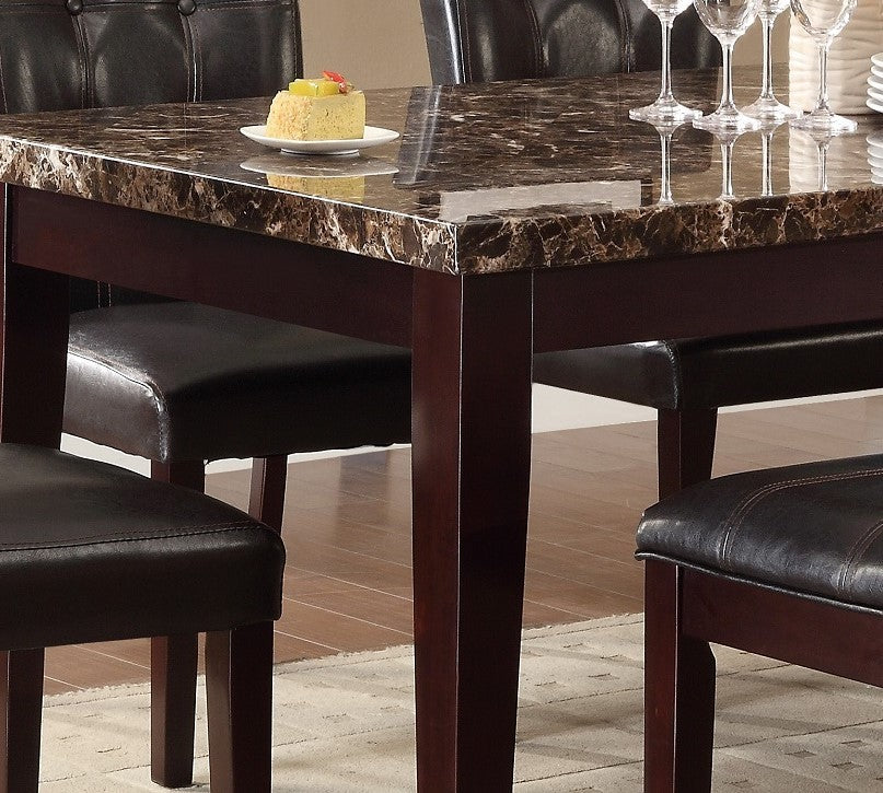 Espresso Finish 5pc Dining Set Faux Marble Top Table espresso-seats 4-dining