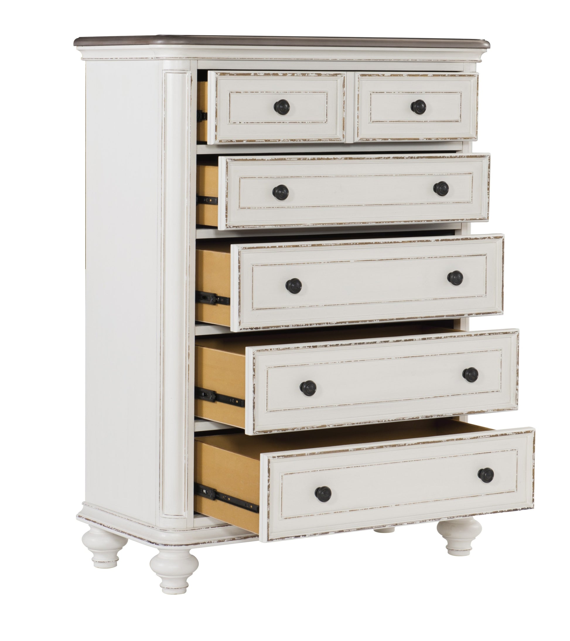 Traditional Design 1pc Chest of Drawers Storage Dark antique white-bedroom-wood