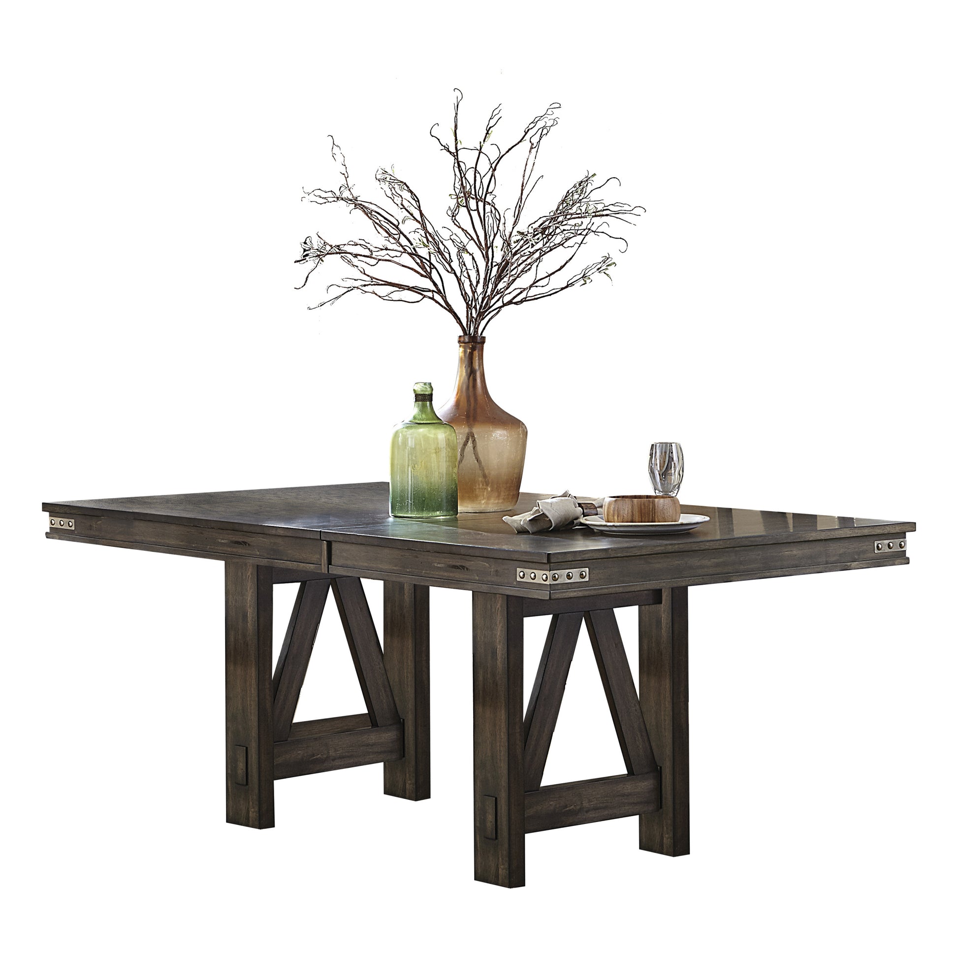 Rustic Industrial Style Dining Furniture 7pc Set Brown brown-seats 6-dining